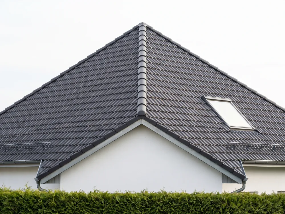 Moderne hinterlüftete Fassade aus Stehfalz-Metall