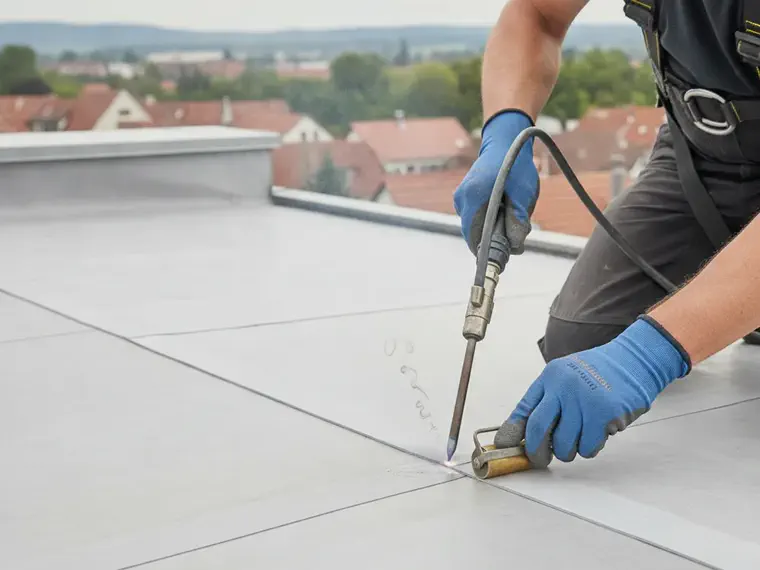 Folienabdichtung auf einer Flachdachfläche